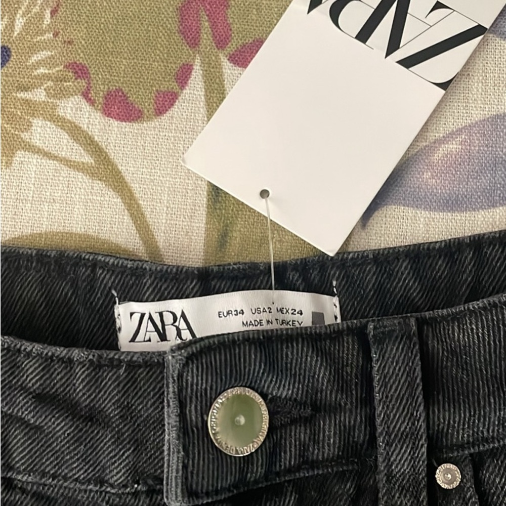 Zara black denim shorts